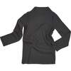 Rib Mock Neck Long Sleeve Top, Washed Black - T-Shirts - 1 - thumbnail