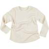 Rib Long Sleeve Top, Natural - T-Shirts - 1 - thumbnail