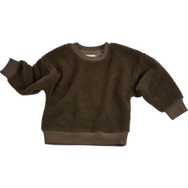 Cozy Sherpa Pullover, Olive - Sweatshirts - 1