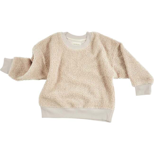 Cozy Sherpa Pullover, Oat - Sweatshirts - 1