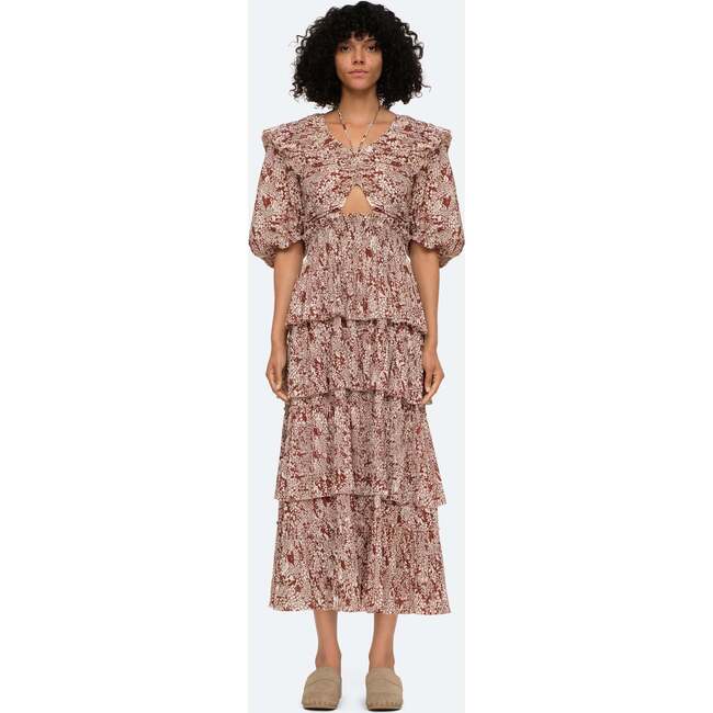 Women's Priya Tiered Dress, Merlot - Dresses - 3