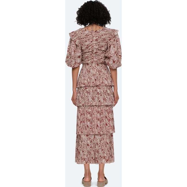 Women's Priya Tiered Dress, Merlot - Dresses - 4