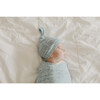 Lennon Top Knot Hat, Blue and Grey - Hats - 2 - thumbnail
