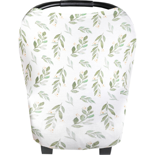 Fern Printed 5-in-1 Multi-Use Cover, White and Green