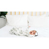 Fern Printed Knit Headband Bow, White - Bows - 2