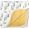 Fern Printed 3-Layer Stretchy Quilt, White and Green - Quilts - 1 - thumbnail