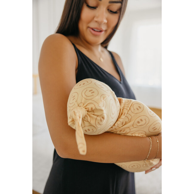 Vance Printed Knit Swaddle Blanket, Yellow - Swaddles - 3