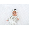 Fern Printed Knit Headband Bow, White - Bows - 4