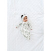 Fern Printed Knit Headband Bow, White - Bows - 5