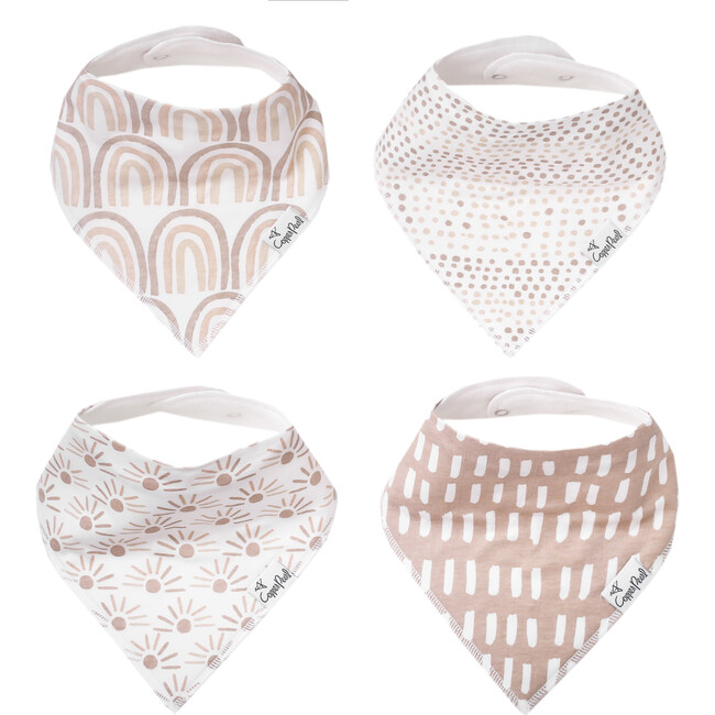 Bliss Printed Bandana Bib Set, Multicolors (Pack of 4)