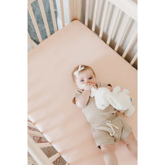 Blush Premium Fitted Crib Sheet, Pink - Crib Sheets - 3