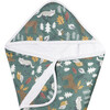 Atwood Printed Hooded Towel, Green - Towels - 1 - thumbnail