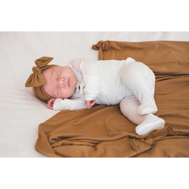 Camel Knit Headband Bow, Tan - Bows - 3