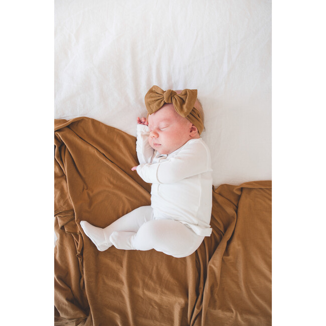 Camel Knit Headband Bow, Tan - Bows - 4