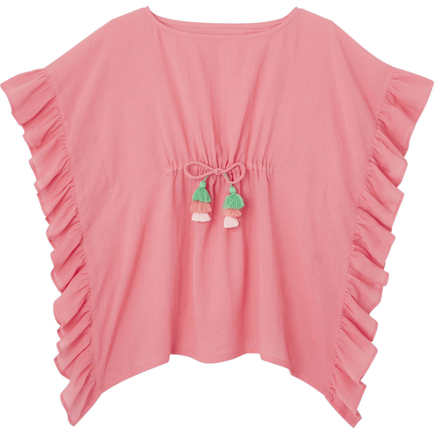 Lea Caftan Beach Cover-Up, Fluo Pink - Cover-Ups - 1