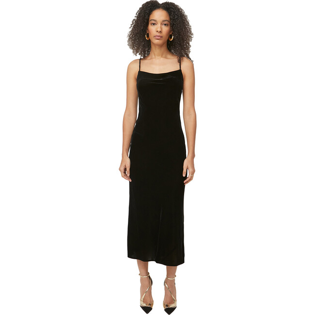 Women's Jemima Dress, Black Velvet - Dresses - 1