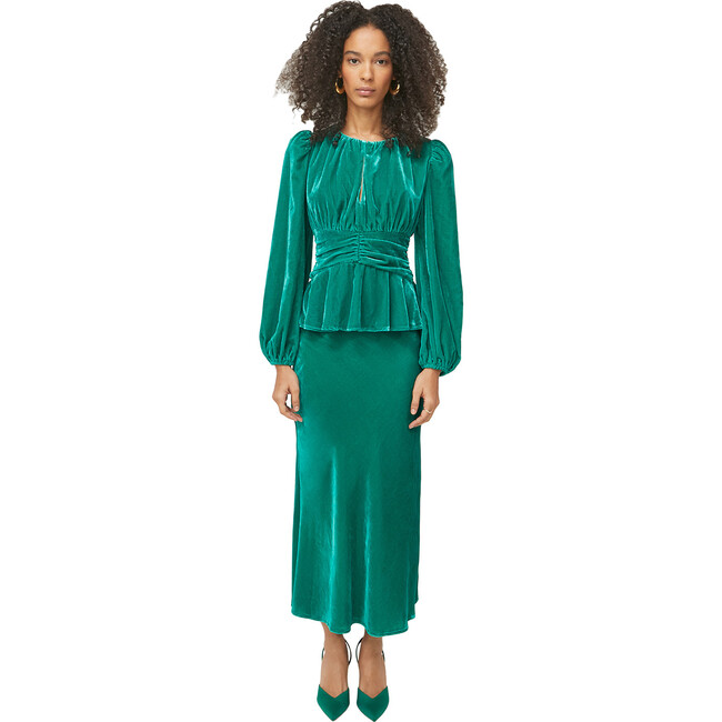 Women's Aileen Top, Emerald Velvet