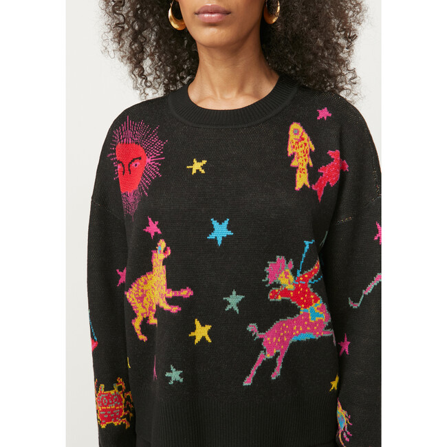 Women's Cass Pullover, Neon Zodiac - Sweaters - 2