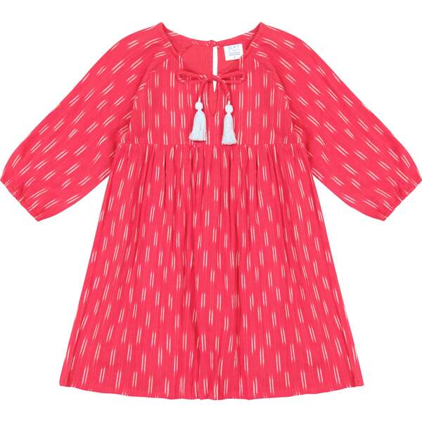 Sara Long Sleeve Popover Dress, Fuchsia Ikat - Mer St. Barth Dresses ...