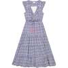 Women's Giselle V-Neck Maxi Dress, Navy Ikat - Dresses - 1 - thumbnail
