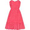 Women's Olympia V-Neck Maxi Dress, Fuchsia Ikat - Dresses - 1 - thumbnail