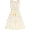 Women's Giselle V-Neck Maxi Dress, Gold Swiss Dot - Dresses - 1 - thumbnail