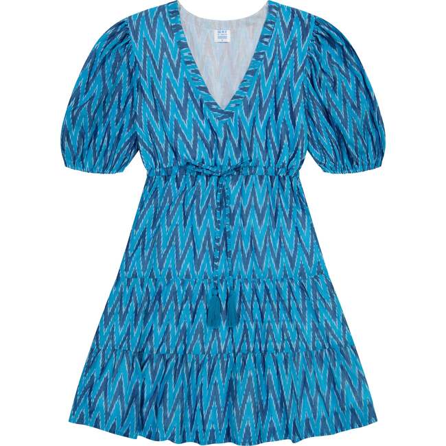 Women's Florence Mini Cocktail Dress, Turquoise Ikat - Dresses - 1