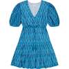 Women's Florence Mini Cocktail Dress, Turquoise Ikat - Dresses - 1 - thumbnail