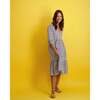 Women's Martine V-Neck Popover Dress, Navy Ikat - Dresses - 2
