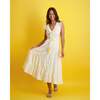 Women's Giselle V-Neck Maxi Dress, Gold Swiss Dot - Dresses - 2