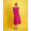 Women's Olympia V-Neck Maxi Dress, Fuchsia Ikat - Dresses - 3 - thumbnail