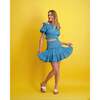 Women's Amelie Crop Top And Skirt, Turquoise Ikat - Mixed Apparel Set - 4