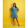 Women's Florence Mini Cocktail Dress, Turquoise Ikat - Dresses - 3
