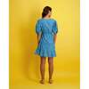 Women's Florence Mini Cocktail Dress, Turquoise Ikat - Dresses - 4