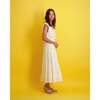 Women's Giselle V-Neck Maxi Dress, Gold Swiss Dot - Dresses - 4