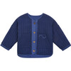 Quilted Full Sleeve Jacket, French Navy - Jackets - 1 - thumbnail