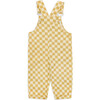 Checkerboard Straight Fit Cotton Dungaree, Ochre And Cream - Overalls - 1 - thumbnail