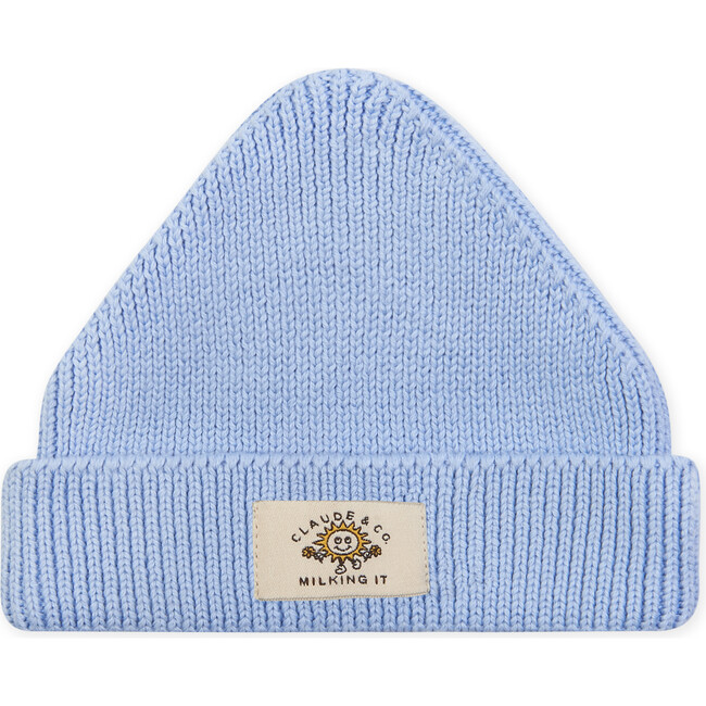 Fisherman Cotton Beanie Hat, Cornflower Blue - Hats - 1