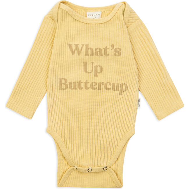 Buttercup Full Sleeve Bodysuit, Vanilla Yellow - Onesies - 1