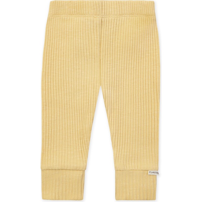 Cuff Cotton Legging, Vanilla Yellow - Leggings - 1