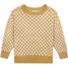 Check Knitwear Full Sleeve Jumper, Ochre - Sweaters - 1 - thumbnail