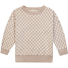 Check Knitwear Full Sleeve Jumper, Taupe - Sweaters - 1 - thumbnail