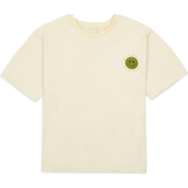 Sun Print Short Sleeve Tee, Cream - T-Shirts - 1