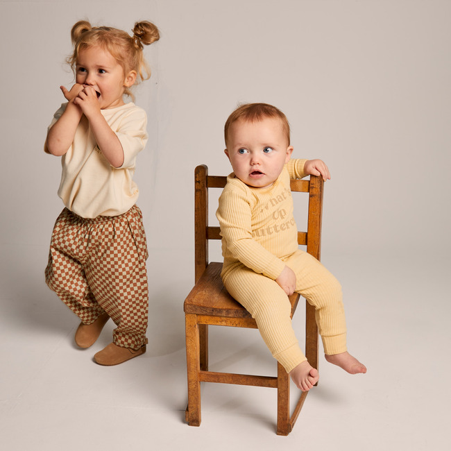 Cuff Cotton Legging, Vanilla Yellow - Leggings - 3