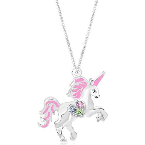 Unicorn Heart Crystal Pendant Necklace