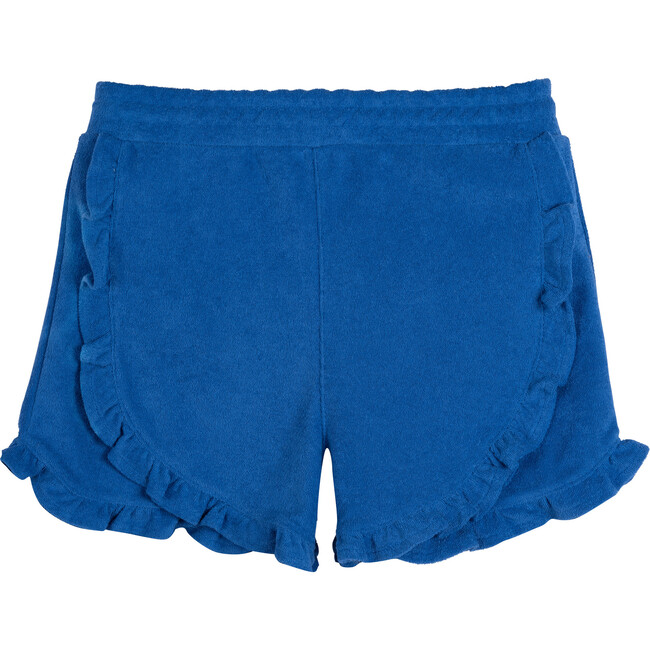 Danielle Ruffle Shorts, Blue - Shorts - 1