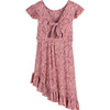 Estelle Asymmetrical Dress, Pink Multi Leaves - Dresses - 3