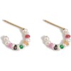 Rainbow Pearl Huggies - Earrings - 1 - thumbnail