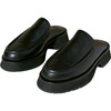 Women's Duncan Leather Backless Loafer, Black - Slip Ons - 1 - thumbnail