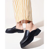 Women's Duncan Leather Backless Loafer, Black - Slip Ons - 2 - thumbnail